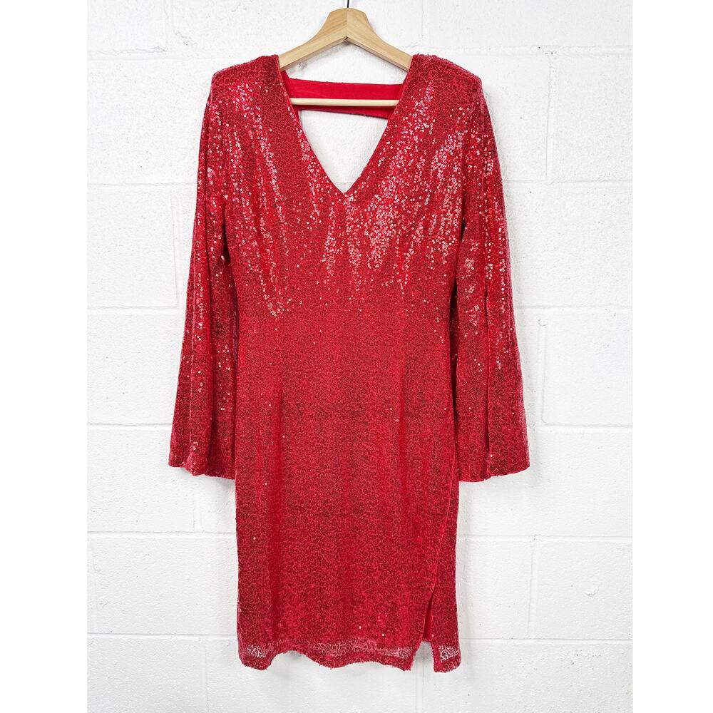 New York & Company Red Sequin Dress